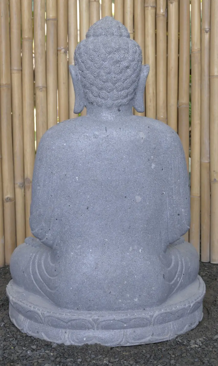  Product image 5 of the product “Seated Buddha, position Dharmachakra, 66 x 51 x 95 cm, riverstone grey ”
